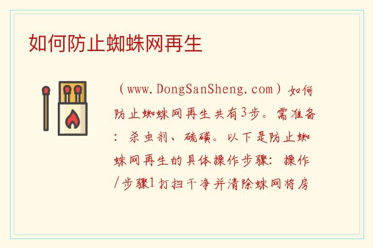 如何防止蜘蛛网再生 