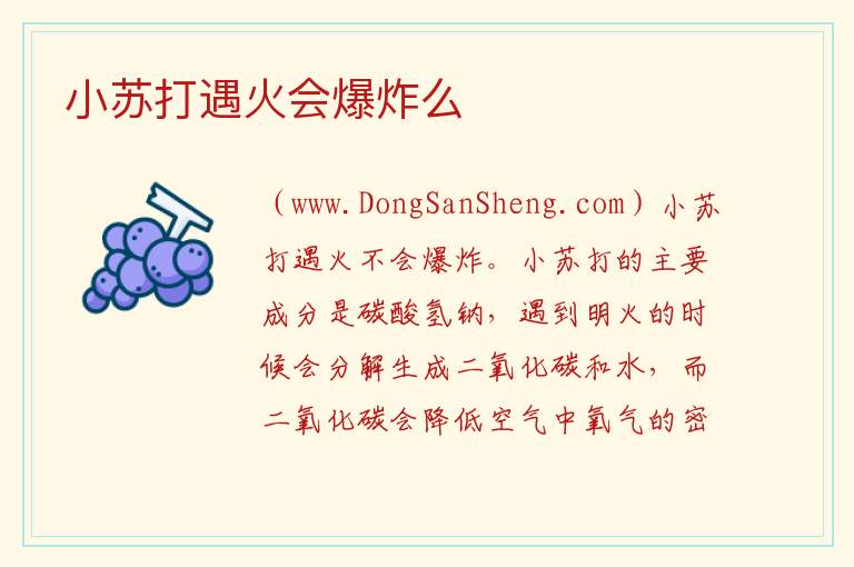 小苏打遇火会爆炸么 