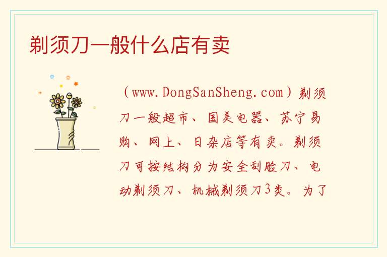 剃须刀一般什么店有卖 