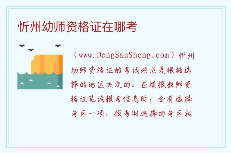 忻州幼师资格证在哪考 