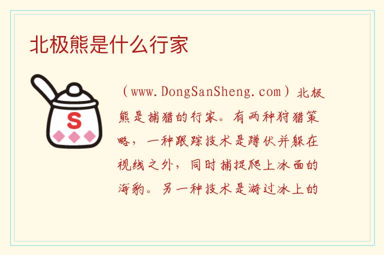 北极熊是什么行家 