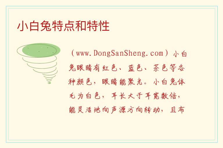 小白兔特点和特性 