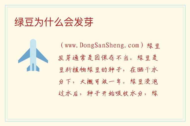 绿豆为什么会发芽 