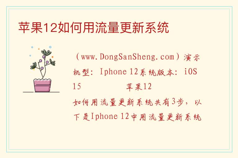 苹果怎么用流量更新，苹果怎么用流量更新