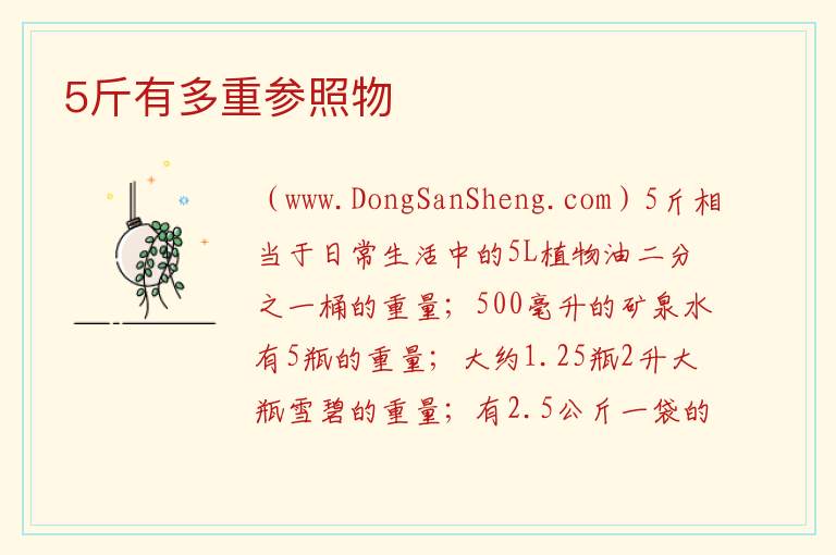 5斤有多重参照物 