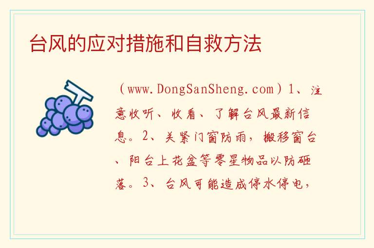 台风的应对措施和自救方法 
