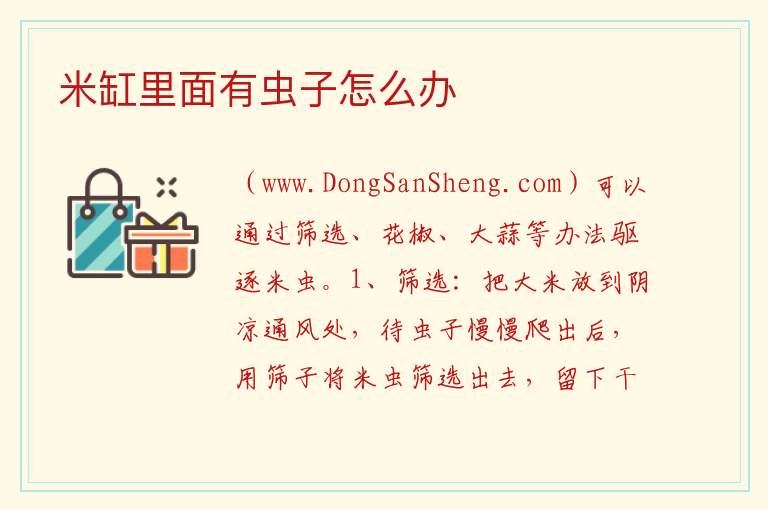 米缸里面有虫子怎么办 