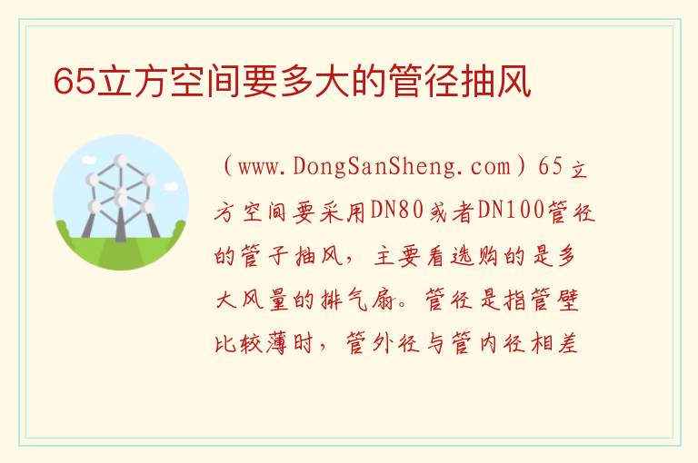 65立方空间要多大的管径抽风 