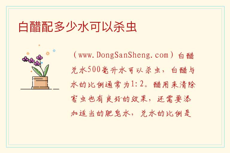 白醋配多少水可以杀虫 