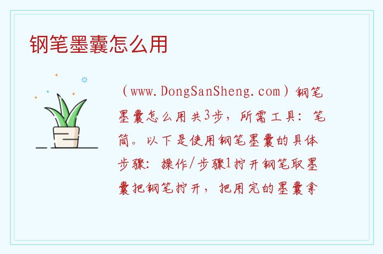 钢笔墨囊怎么用 