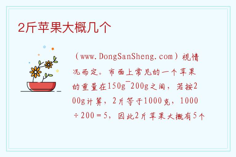 2斤苹果大概几个 