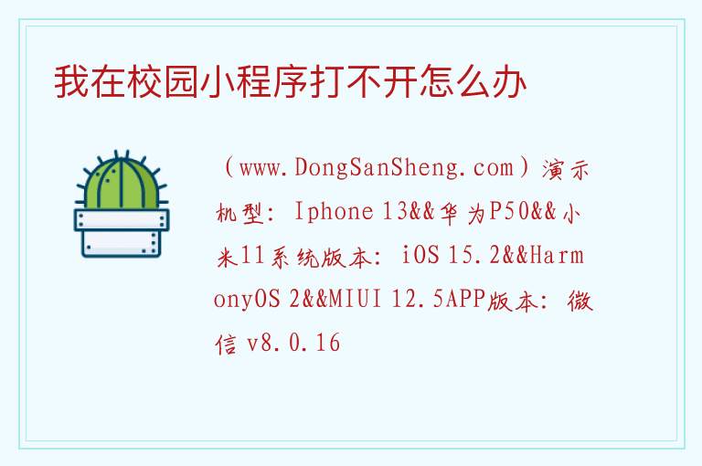 我在校园小程序打不开怎么办 