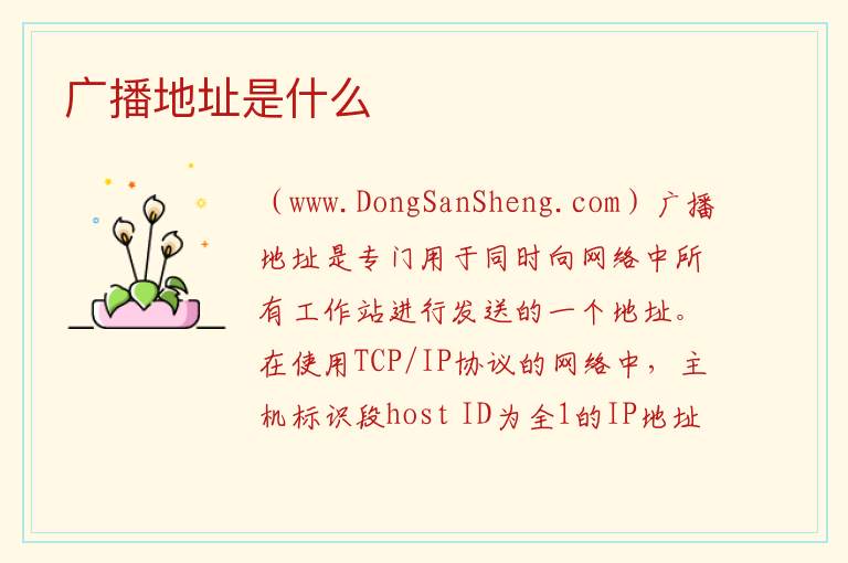 广播地址是什么 