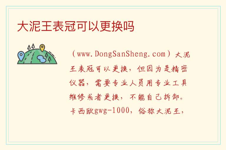 大泥王表冠可以更换吗 