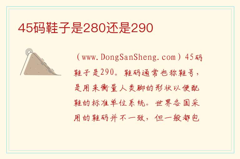 45码鞋子是280还是290 