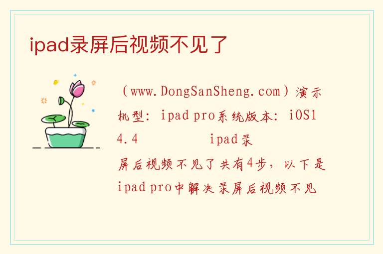 ipad录屏后视频不见了 