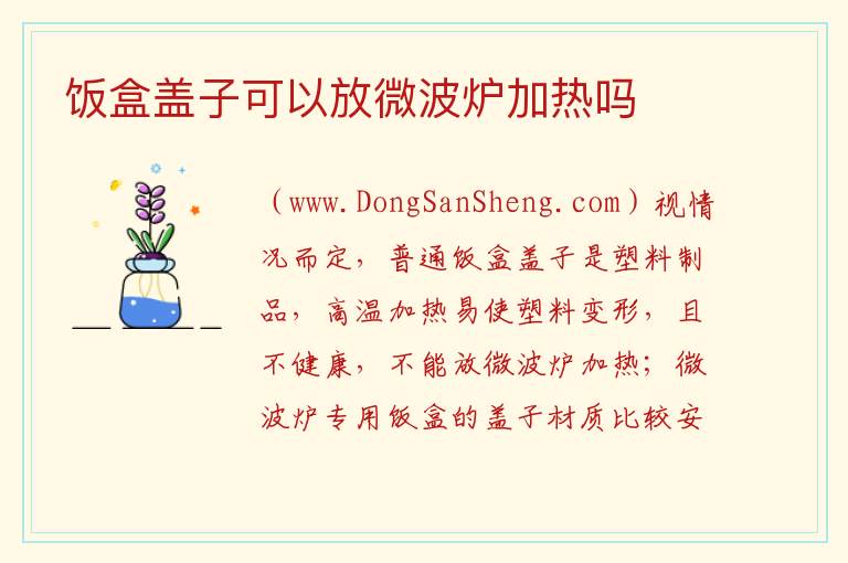 饭盒盖子可以放微波炉加热吗 