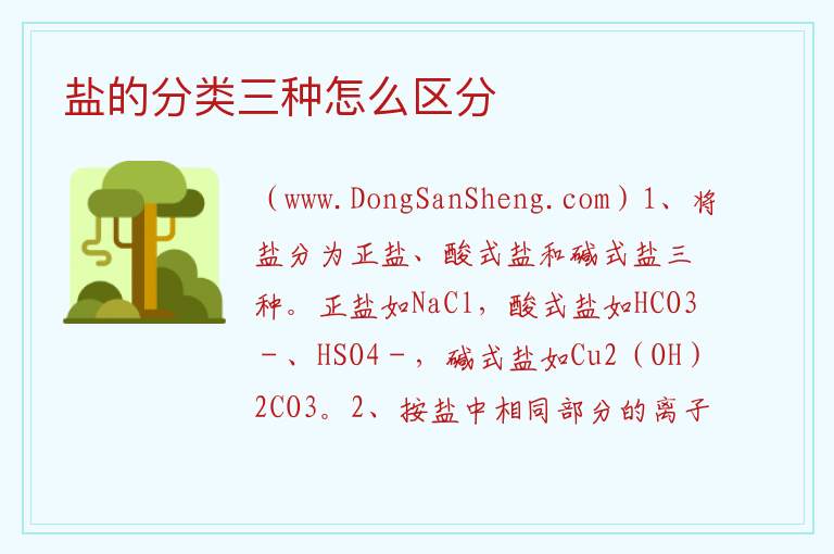 盐的分类三种怎么区分 