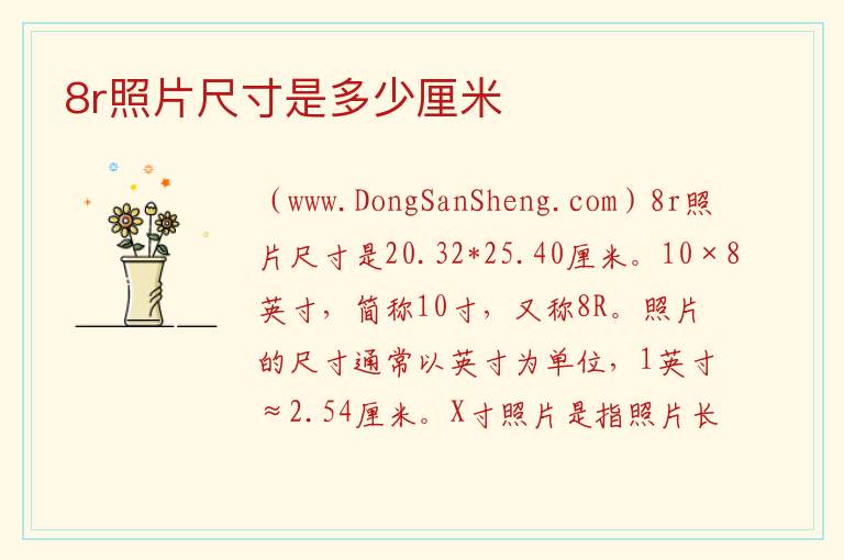 8r照片尺寸是多少厘米 百度一下8r是多少厘米