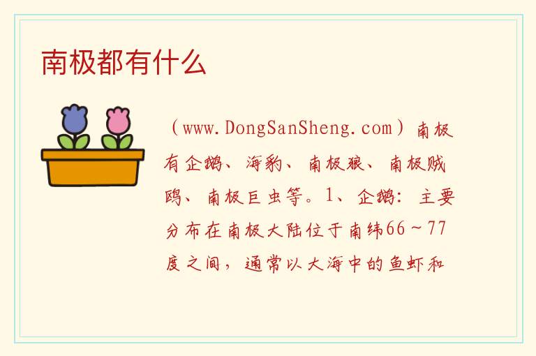 南极都有什么 