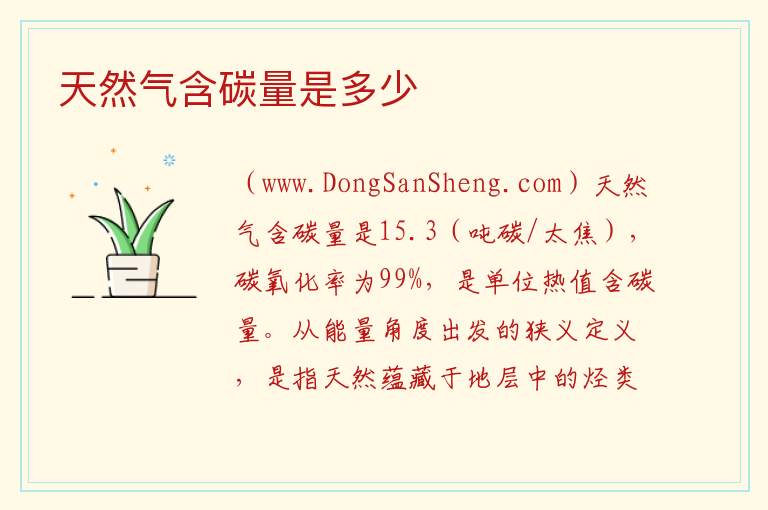 天然气含碳量是多少 