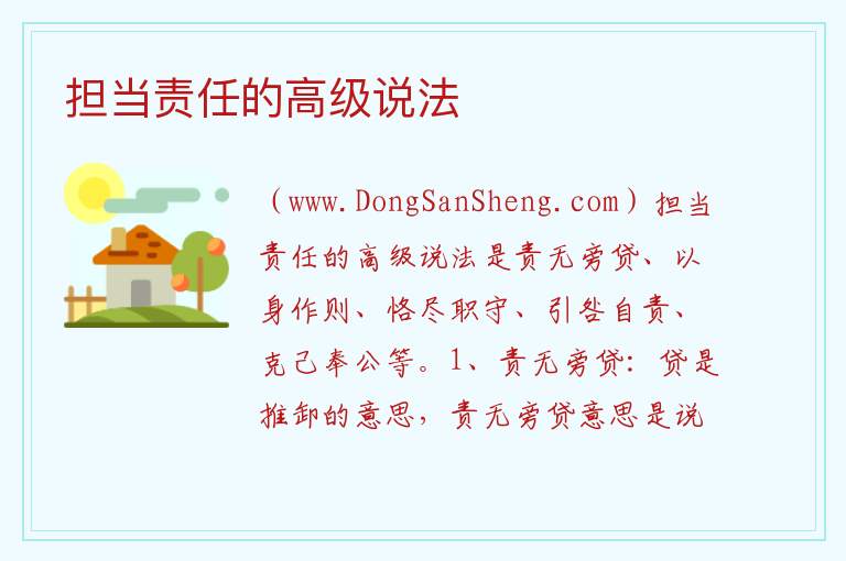 担当责任的高级说法 