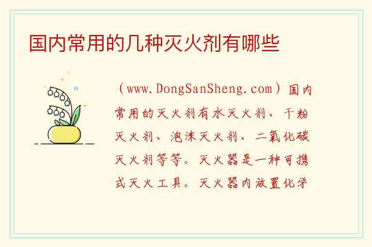 国内常用的几种灭火剂有哪些 
