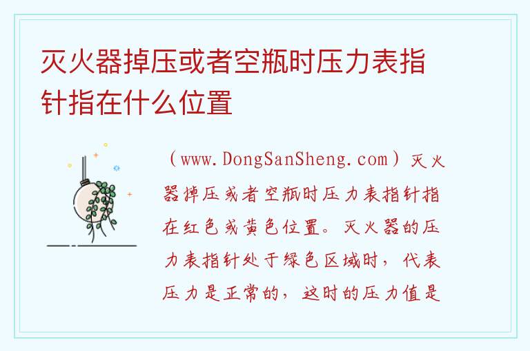 灭火器掉压或者空瓶时压力表指针指在什么位置 