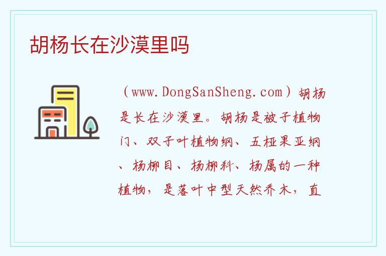 胡杨长在沙漠里吗 沙漠胡杨的唯美句子