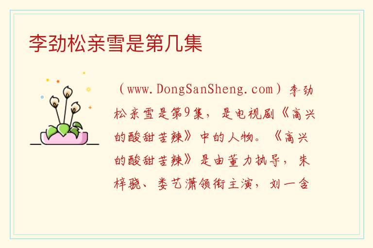 李劲松亲雪是第几集 