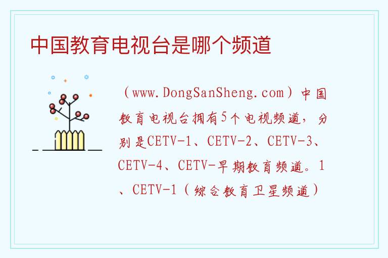 中国教育电视台是哪个频道 