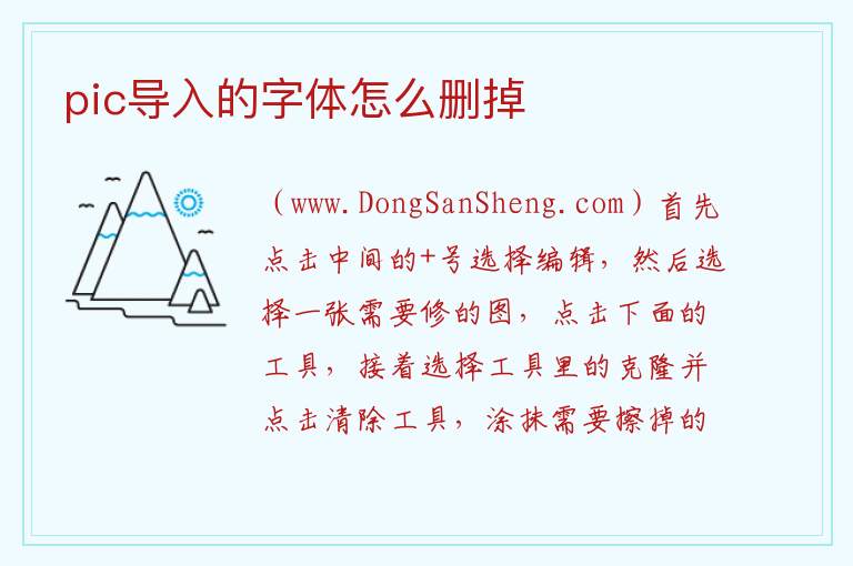 pic导入的字体怎么删掉 
