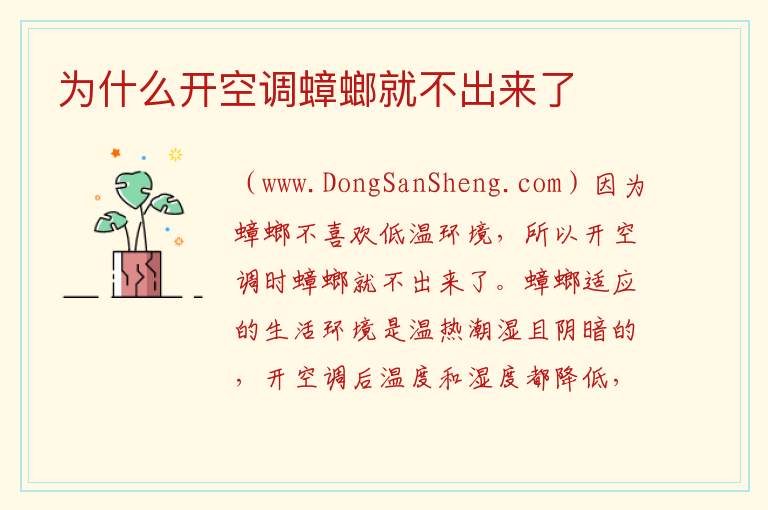 为什么开空调蟑螂就不出来了 