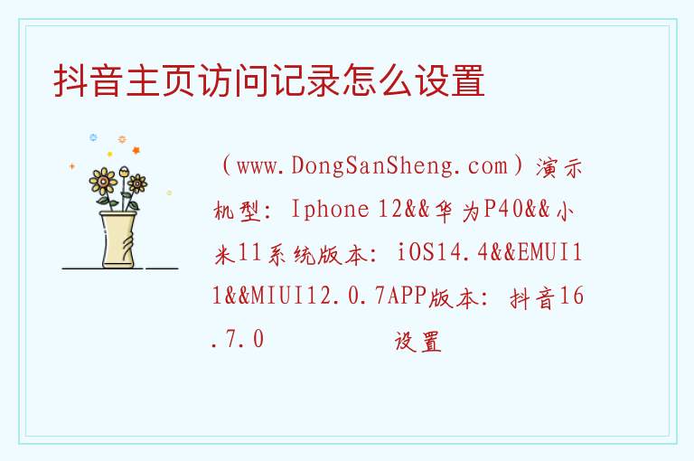 抖音主页访问记录怎么设置 