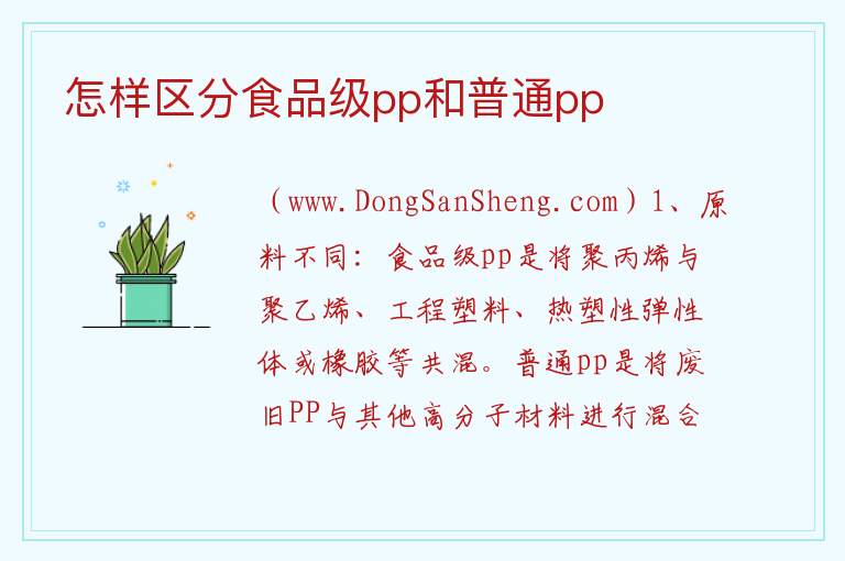 怎样区分食品级pp和普通pp 