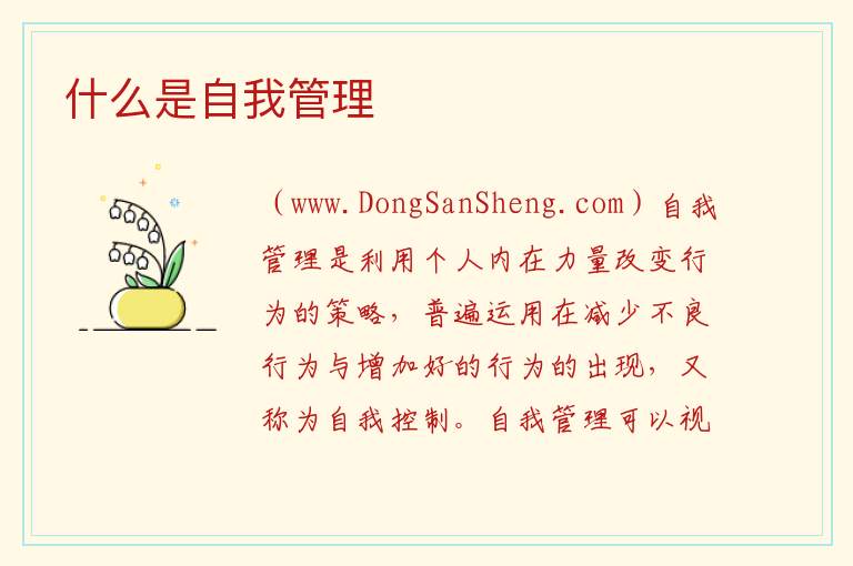 什么是自我管理 