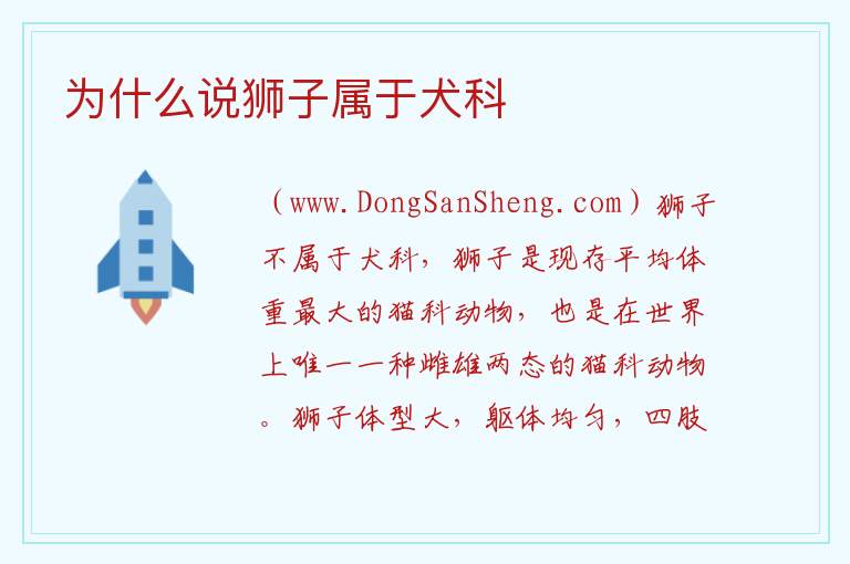 为什么说狮子属于犬科 