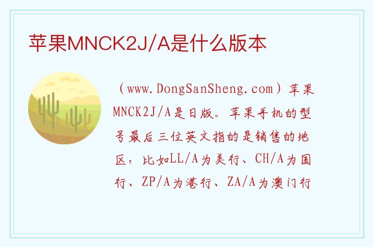 苹果MNCK2J/A是什么版本 