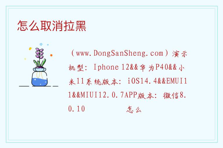 怎么取消拉黑 