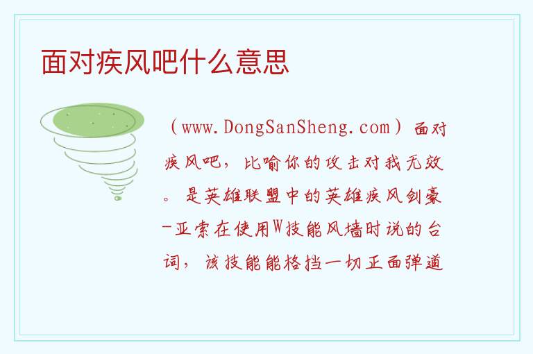 面对疾风吧什么意思 