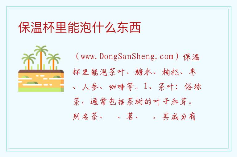 保温杯里能泡什么东西 