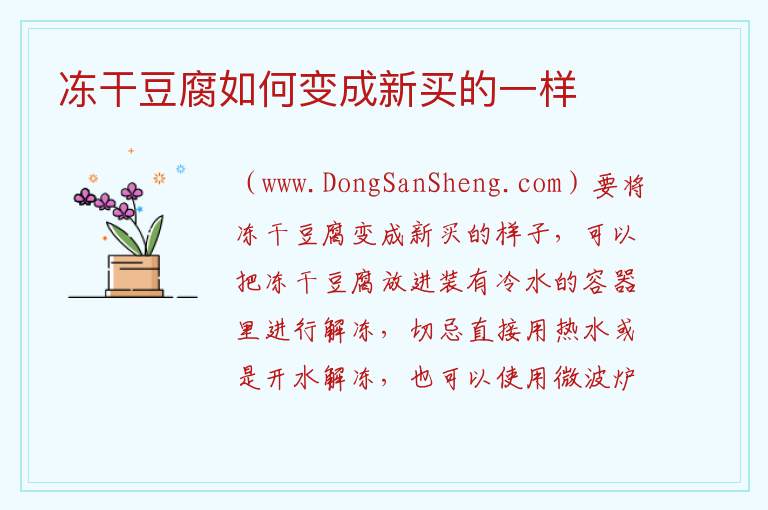 冻干豆腐如何变成新买的一样 