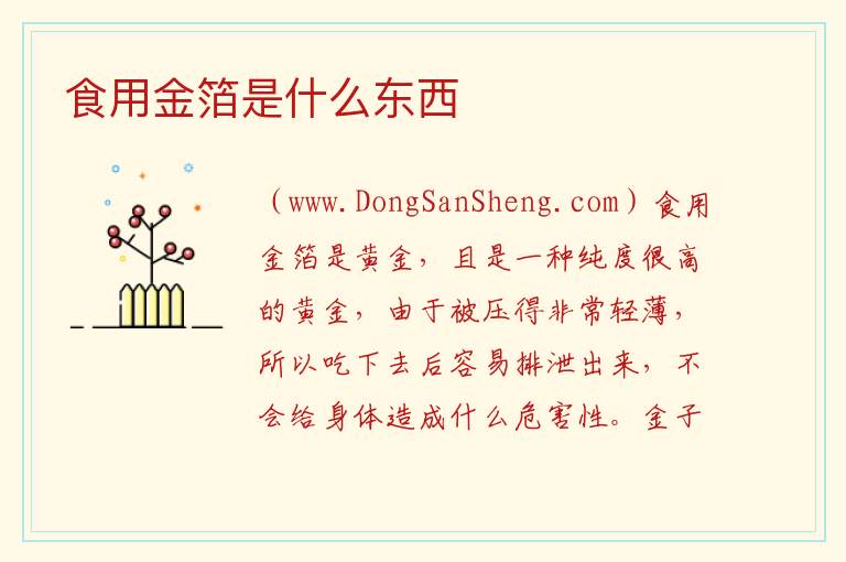 食用金箔是什么东西 