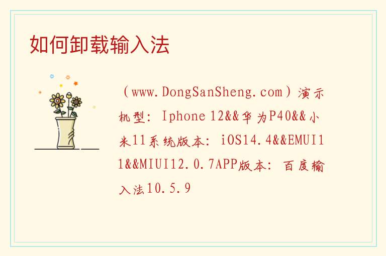如何卸载输入法 