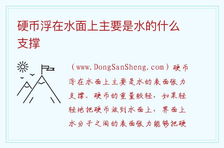 硬币浮在水面上主要是水的什么支撑 