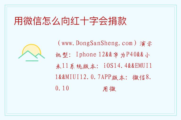 用微信怎么向红十字会捐款 