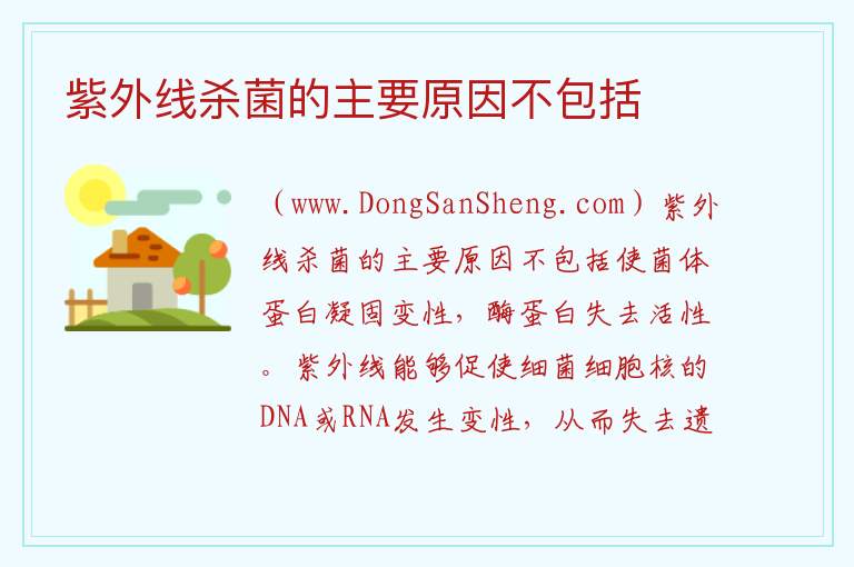 紫外线杀菌的主要原因不包括 