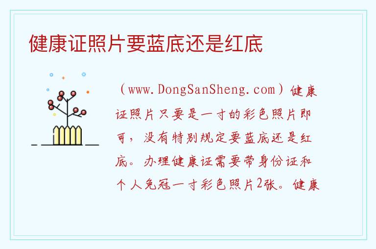 健康证照片要蓝底还是红底 