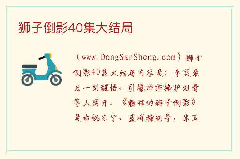 狮子倒影40集大结局 