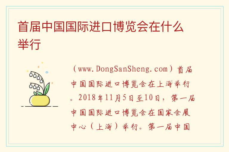 首届中国国际进口博览会在什么举行 